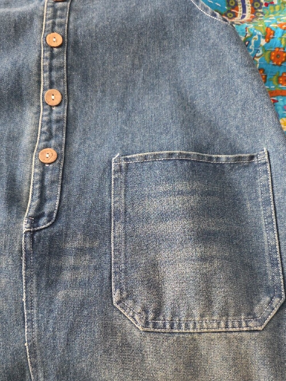 NWOT Boutique Blue Denim Button-Front Women's Overalls Large - Picture 5 of 6